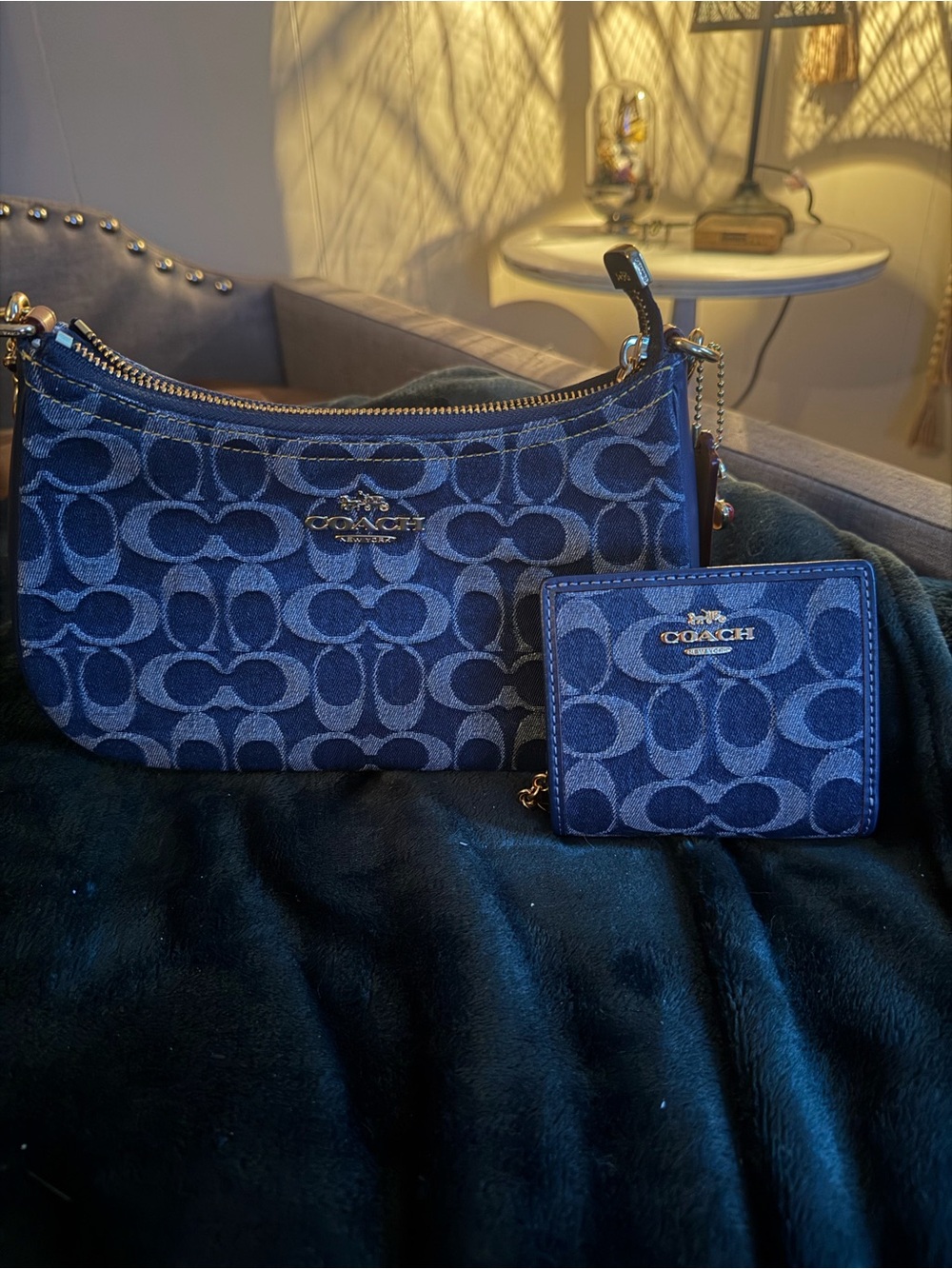 Coach denim Teri bag with wallet
